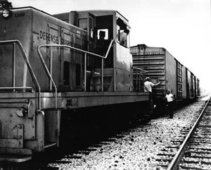 Richmond train - black and white image