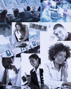 Collage of people in the workplace
