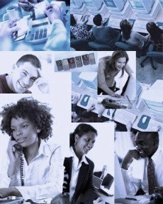 Collage of people in the workplace