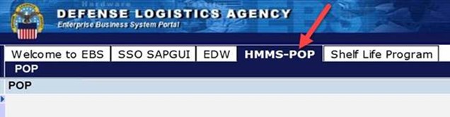 HMMS-POP tab within Enterprise Business System (EBS)
