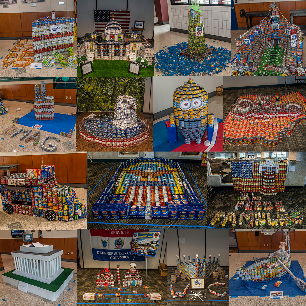 A collage of can art from last year's build competition
