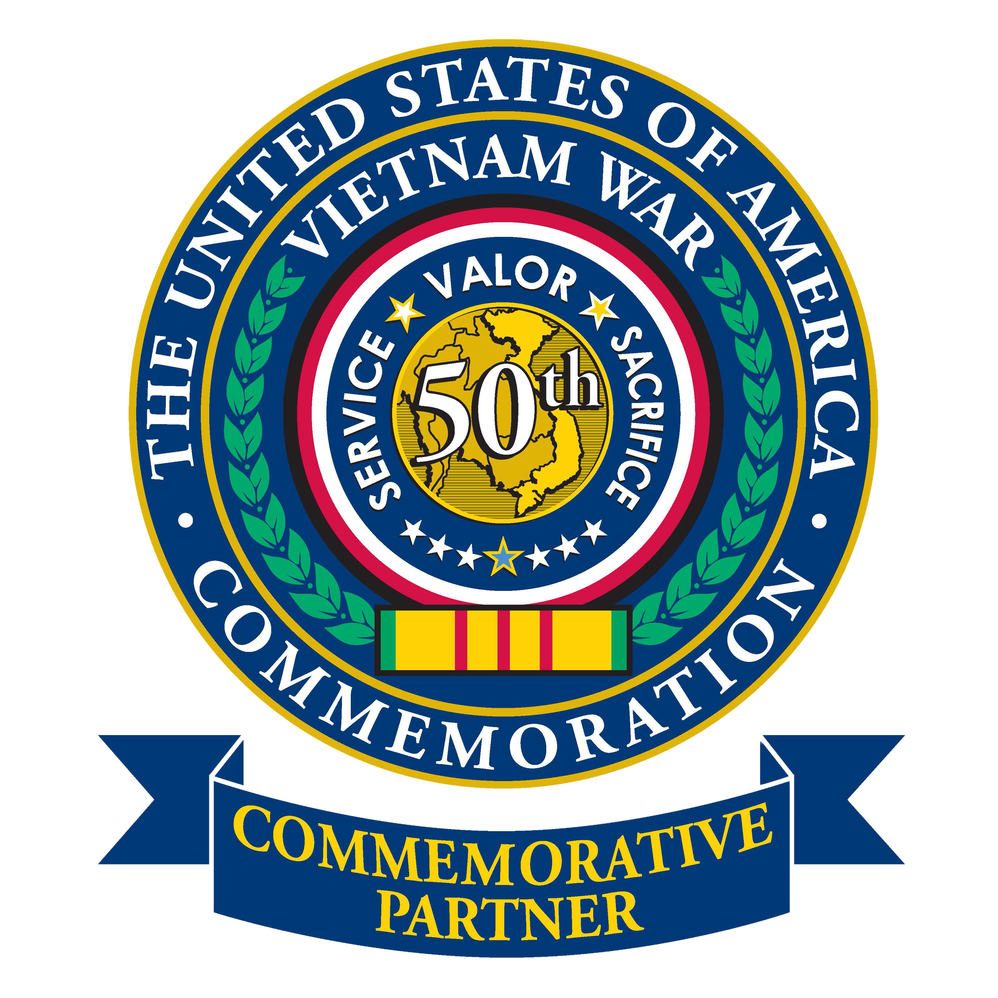 Vietnam War Commemoration logo, service, valor, and sacrifice