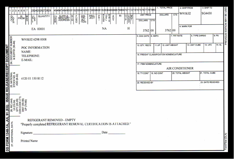 Refrigerant Removal Statement