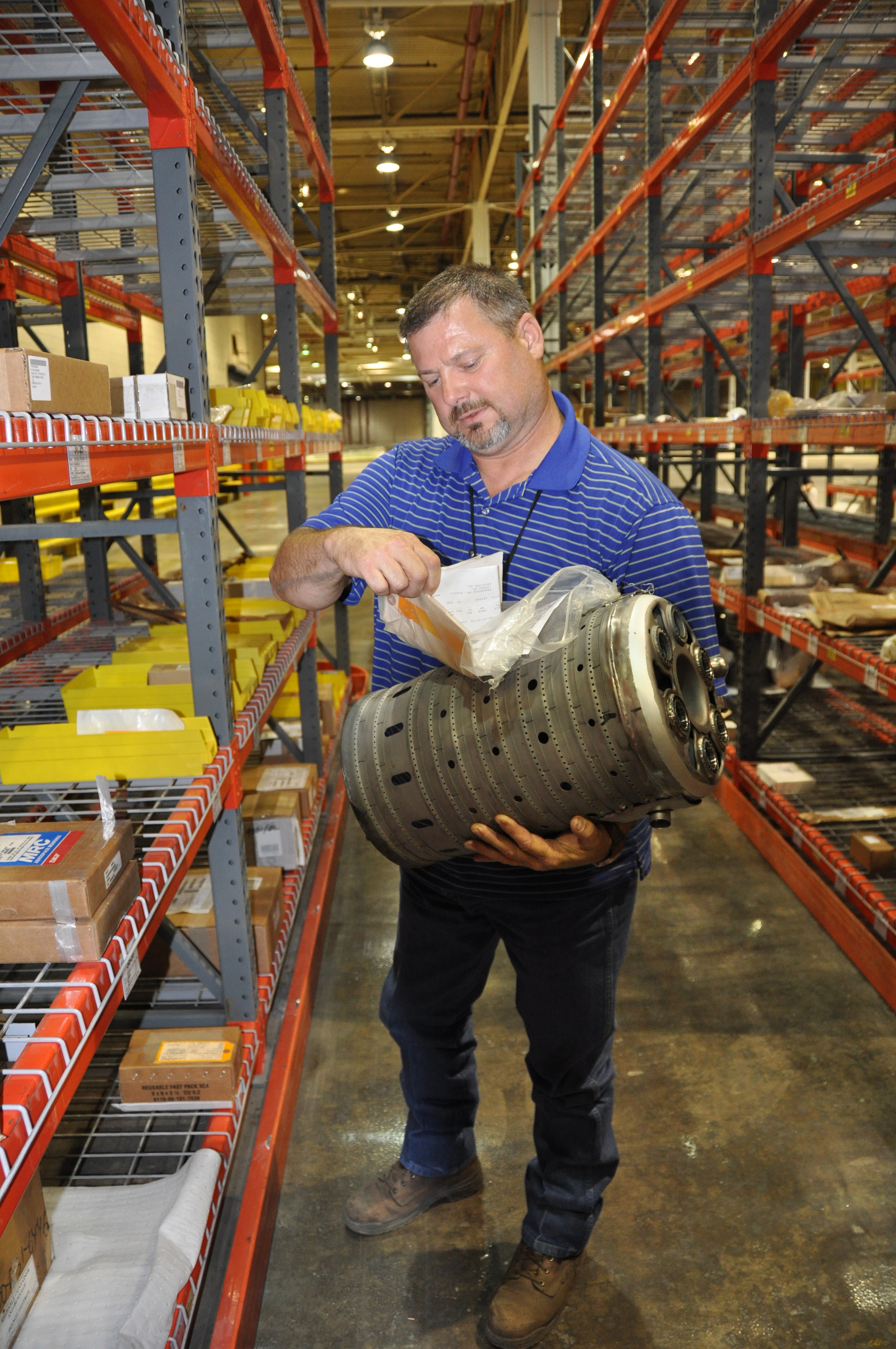 man with aircraft part