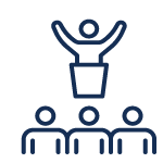 Training Icon showing an instructor at a podium