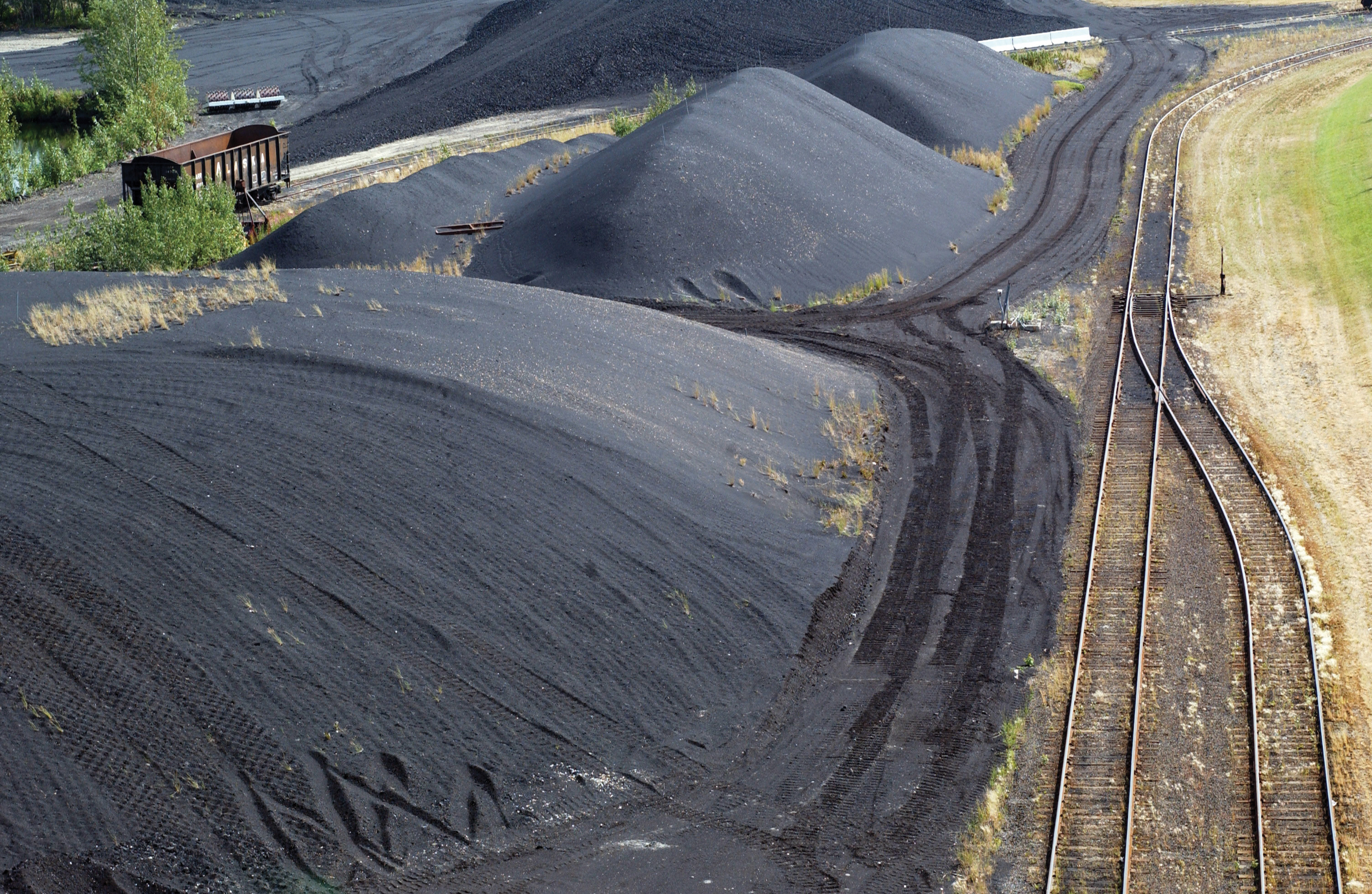 A coal stockpile at Eielson Air Force Base in Alaska