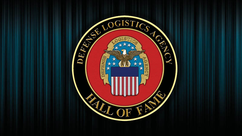 The DLA emblem encircled by the words "Defense Logistics Agency Hall of Fame"