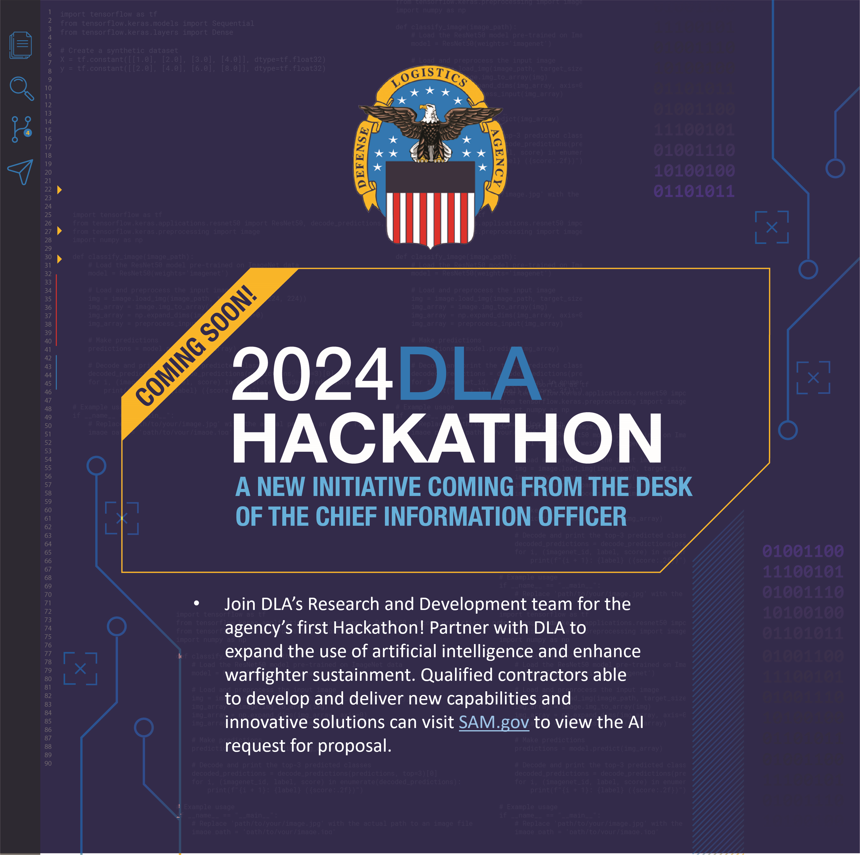 Abstract poster for the 2024 DLA Hackathon