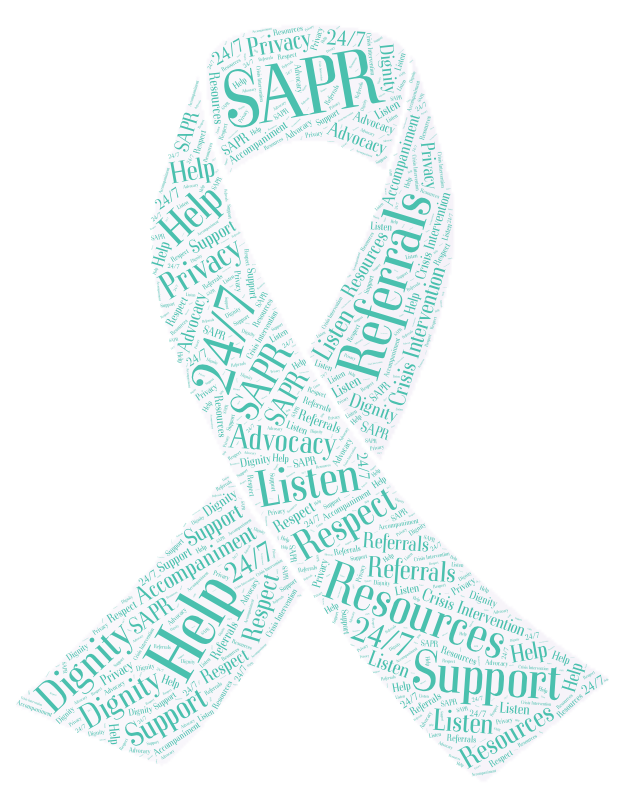 Teal SAPR word cloud ribbon