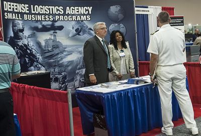 Jim Seacrist and Donna Brino-Blackwell in DLA Small Business Booth